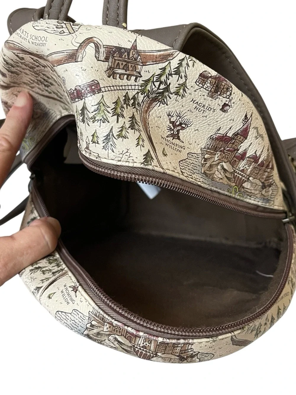 Harry Potter Loungefly Map Print Mini Backpack - Cream with Brown Trim